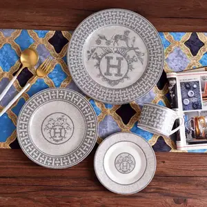 Professional Manufacturer Golden Supplier Stone Tableware Luxury H Series Dishes Plates Dinner Sets