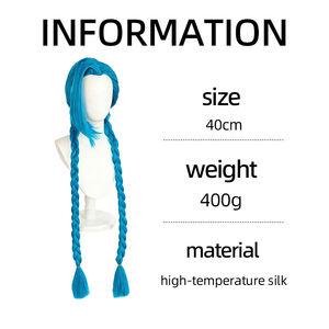 bouclé blond rose bleu vague perruque femmes partie latérale Costume perruques cheveux synthétiques pour la fête d'halloween - Product Image 2