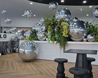 Boule argentée brillante pour la décoration d'événements de mariage, boule en plastique, boule géante de 1 m, boule en PVC miroir gonflable, discothèque, grande boule brillante
