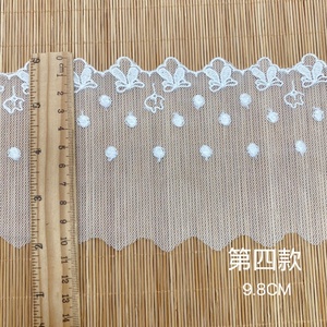 Vente en gros d'accessoires de vêtement en dentelle de maille de polyester, accessoires de bord de vêtement solubles de broderie de gaze dentelle de maille - Product Image 5