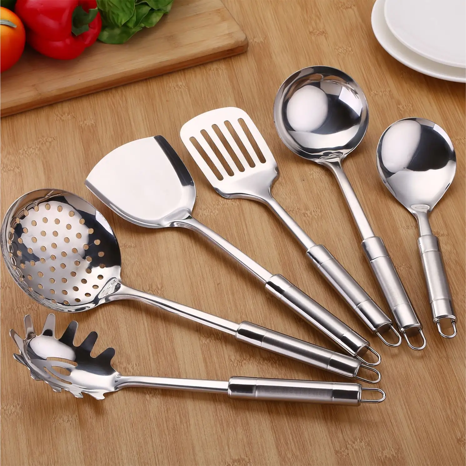 Utensilios de cocina de grado alimenticio, conjunto de herramientas con acero inoxidable