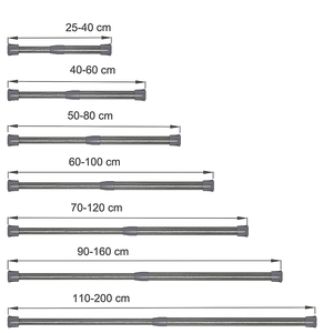 Tringle à tension réglable <span class=keywords><strong>de</strong></span> 40 à 60 cm pour placard, <span class=keywords><strong>barre</strong></span> <span class=keywords><strong>de</strong></span> tension pour petit <span class=keywords><strong>rideau</strong></span> <span class=keywords><strong>de</strong></span> douche en acier carbone, sans perçage - Product Image 4