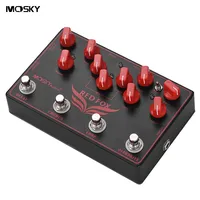 Mosky RED FOX 4-en-1 Pédale d'effets pour guitare électrique Plastique Chorus Delay Overdrive Loop Unit True Bypass Consumer Electronics