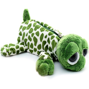Pochette de papeterie en forme de <span class=keywords><strong>tortue</strong></span> verte avec de grands yeux pour filles garçons sacs porte-crayon en peluche personnalisés promotionnels - Product Image 1