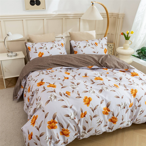 Juego <span class=keywords><strong>de</strong></span> funda nórdica <span class=keywords><strong>de</strong></span> tres piezas <span class=keywords><strong>de</strong></span> estilo americano europeo, Sábana textil <span class=keywords><strong>para</strong></span> el hogar, ropa <span class=keywords><strong>de</strong></span> <span class=keywords><strong>cama</strong></span> <span class=keywords><strong>de</strong></span> tela <span class=keywords><strong>de</strong></span> poliéster con estampado <span class=keywords><strong>de</strong></span> flores y plantas - Product Image 3