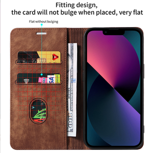 <span class=keywords><strong>Funda</strong></span> de teléfono con Tapa de cuero magnético para <span class=keywords><strong>iPhone</strong></span> 17 Air 16 Pro Max 15 16E, ranuras para tarjetas de lujo, <span class=keywords><strong>funda</strong></span> protectora plegable para libros y móvil - Product Image 5