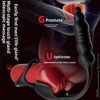 Anneau pénien télescopique, plug anal, masseur de prostate, masturbateur avec contrôle par application et télécommande, jouet de flirt pour adultes - Vente en gros usine