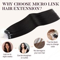 Extensions de cheveux pré-collées Microlink, extensions de cheveux blondes à micro-perles, extensions de cheveux humains blond platine à micro-anneaux