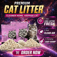 OEM Tofu Cat Litter Biodegradable Berbasis Pati Bebas Debu Menggumpal Ramah Lingkungan Kontrol Bau Dapat Dibuang di Toilet untuk Banyak Kucing