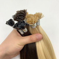 Extensions de cheveux vierges européens pré-collés pour usage professionnel en salon, pointes épaisses, fixation par fusion, Remy ondulé, pointe en K, mèche de kératine plate