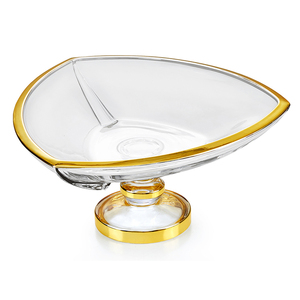 Bol de service celtique en cristal bleu, avec bols à pied et assiettes, grand bol à salade de légumes assiettes banquet 1075 - Product Image 4