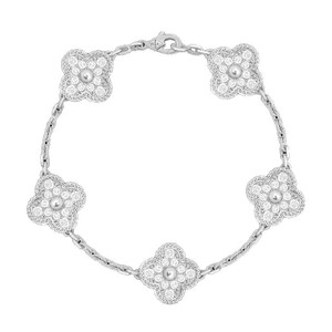 <span class=keywords><strong>Bracelet</strong></span> fleur à cinq pétales entièrement serti <span class=keywords><strong>de</strong></span> diamants français, incrusté <span class=keywords><strong>de</strong></span> zircon, style luxe léger, <span class=keywords><strong>bracelet</strong></span> fleur haut <span class=keywords><strong>de</strong></span> gamme - Product Image 5