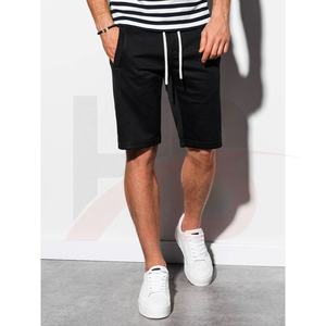 Short de survêtement noir de style décontracté pour hommes avec impression numérique à motif solide au prix de gros - Product Image 1