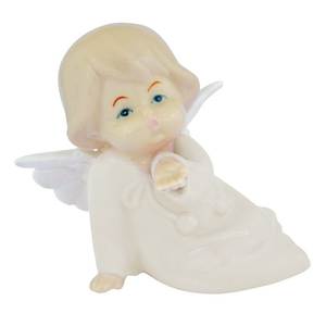 Angelo in Ceramica Avorio 6.6*4.8*8 Decorazione per la Casa Originale e Creativa - Product Image 1