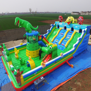 Nhà máy PVC 17*7m Inflatable công viên giải trí Mê Cung/leo núi đá/trượt/Khóa học trở ngại khủng long Inflatable lâu đài - Product Image 1