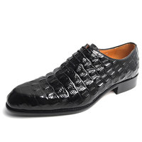 Chaussures habillées formelles pour hommes au design unique, fabriquées à la main en cuir de vachette véritable imprimé alligator, bout pointu, directement de l'usine, automne/hiver
