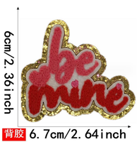 Design de mode Broderie Saint Valentin Série Amour Coeur Paillettes Fer À Capuche Lettre Chenille Patchs Pour Vêtements sac chemise