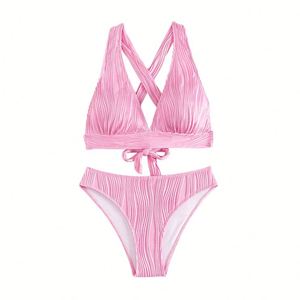 <strong>Tringle</strong> Top <strong>Double</strong> Lined Fabric Seamless Sexi Ladies Bikini Brazilian Swimsuit - Product Image 4