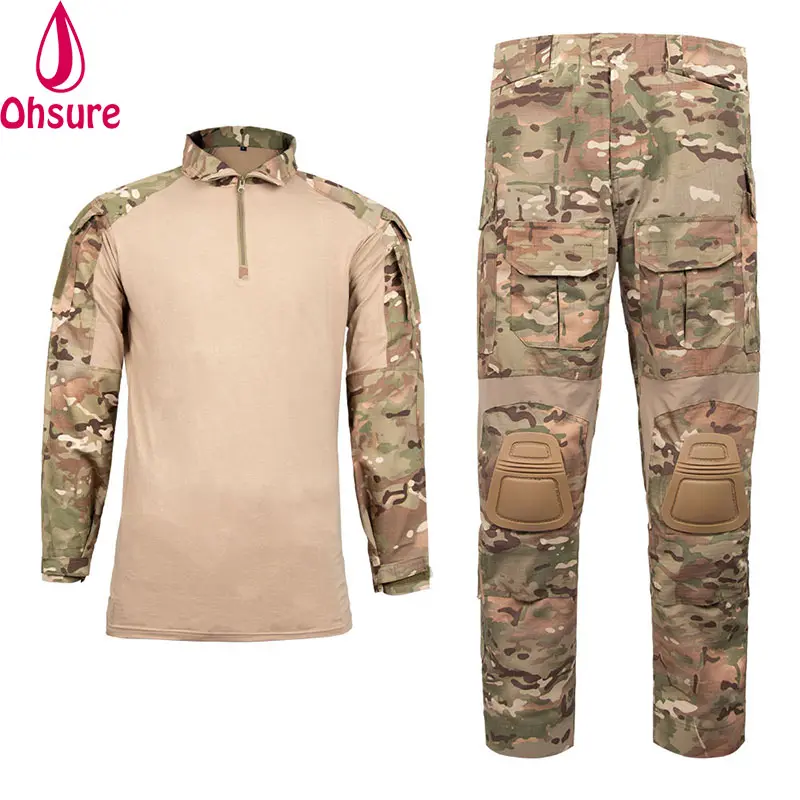 Großhandel Langarm Taktische Uniform Kampf Grün Marineblau Schwarz Männer Frauen Camo Camouflage G3 Frosch Anzug Taktische Uniform