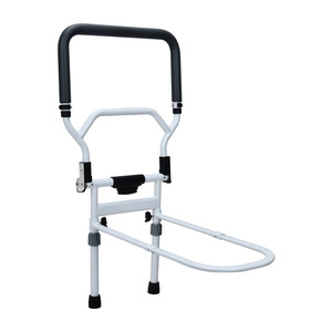 Rampe de lit pour personnes âgées, hauteur 47 cm, dispositif d'assistance pliable blanc pour se lever, support de sécurité, aucun perçage requis - Product Image 2