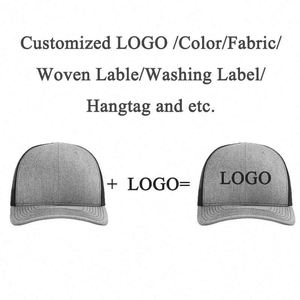 Casquette de baseball à 6 panneaux avec patch en cuir brodé personnalisé, casquettes trucker, casquettes Richardson en mesh personnalisées 112 - Product Image 3