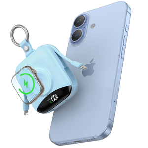 Banco de energía portátil de 10000mAh para viajes, aprobado por la TSA, con llavero, cargador portátil con cables integrados, pantalla LED, carga rápida para teléfonos iOS y Android. - Product Image 1