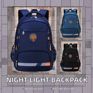 Zaino scuola alla moda personalizzabile luce notturna impermeabile in poliestere cerniera antifurto per ragazzi ragazze scuola materna media - Product Image 3