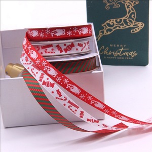 Wholesale Merry <b>Christmas</b> Decoration Ribbon Gift <b>Box</b> Flower Packing Printed Ribbon - Product Image 5