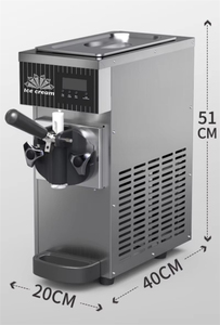 Machine à glace molle à saveur unique, petite machine à glace commerciale entièrement automatique pour comptoir, en acier inoxydable, modèle D - Product Image 3