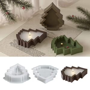 Силиконовая форма для подсвечника в виде рождественской елки, роскошная форма для ароматических свечей, форма для гипсовых изделий и смолы в форме растения - Product Image 2