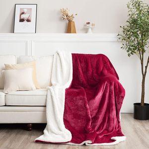 Red Fleece Blanket <strong>Christmas</strong> <strong>Throw</strong>, Super Soft Fluffy Thick Sherpa Warm Blankets for Winter - Product Image 6