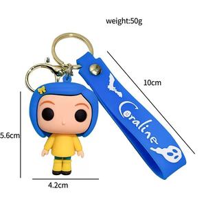 Llavero Grande Creativo de Halloween con 6 Muñecos de Dibujos Animados de <span class=keywords><strong>Coraline</strong></span> y la <span class=keywords><strong>Puerta</strong></span> <span class=keywords><strong>Secreta</strong></span>, Llavero de Goma para Coche y Bolso para Hombres y Mujeres - Product Image 6