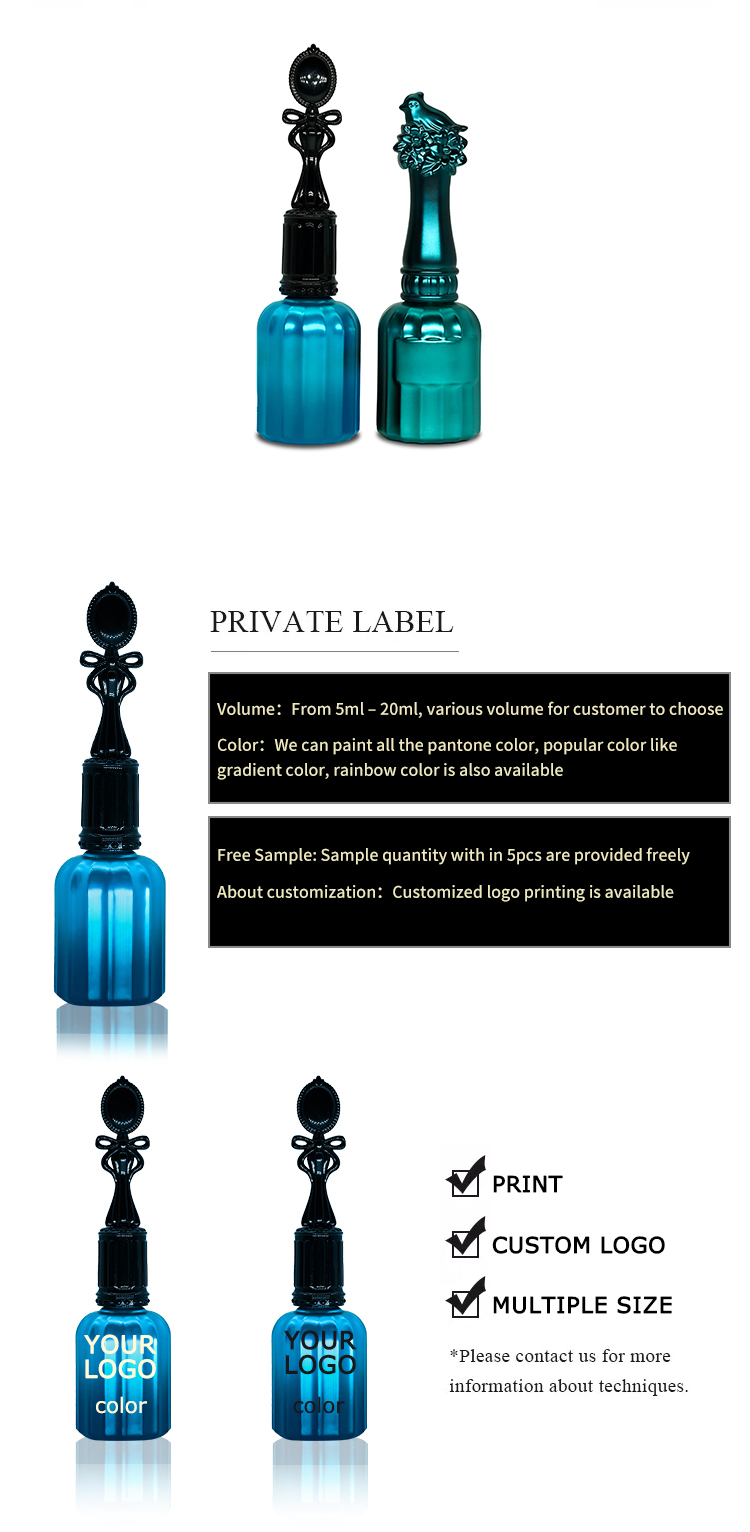 Frosted Matte Vintage Empty Nail Varnish Bottles 7ml 9ml