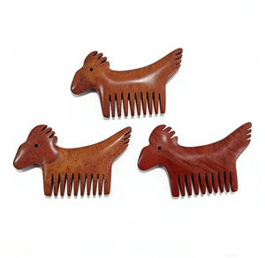 Peigne Gua Sha en pierre Bian noir en forme de cheval pour massage facial - Product Image 5