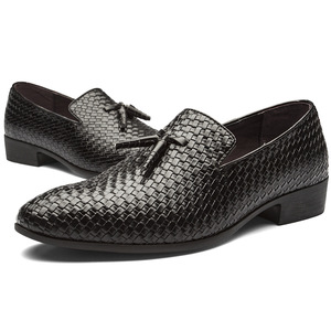 Scarpe da Uomo Nere Intrecciate in Pelle PU per Guida e Cerimonia - Product Image 1