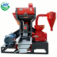 Machine à décortiquer le riz intégrée avec élévateur, déstonneur, décortiqueur, polisseuse et broyeur de grains – Petite machine domestique pour le traitement du riz