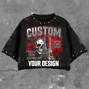 <span class=keywords><strong>Camiseta</strong></span> de hombre personalizada estilo retro con lavado ácido y pedrería, corte holgado, hombros caídos, 100% algodón, borde sin rematar, estampada. - Product Image 1