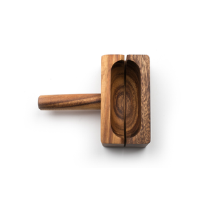 Soporte para rebanador de bagel de inglete de madera de Acacia con mango, soporte para cortador de bagel, Guía para cortar pan, rebanador de magdalenas inglés - Product Image 4