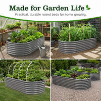 Jardinières surélevées en métal galvanisé Morden 8*4*2 pieds pour l'extérieur, idéales pour les légumes.