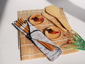 Juego de utensilios <span class=keywords><strong>para</strong></span> hacer <span class=keywords><strong>Sushi</strong></span> de bambú, utensilios de cocina, Rollo, palillos, cuchara, hoja de <span class=keywords><strong>Sushi</strong></span> - Product Image 5