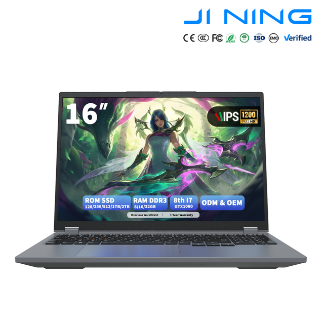 Factory Direct New 16" Gaming Laptop Intel 8th Gen I7 P106 16GB 32GB 512GB SSD DDR3 Backlit Keyboard 6000mAh Windows 11 Metal