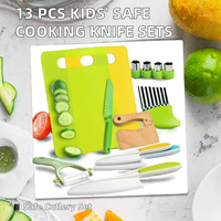 Nouvel ensemble de 13 couteaux de sécurité en plastique pour l'éducation précoce, outils pour fruits et légumes, jouets pour enfants pour jeux à la maison
