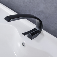 Robinet de salle de bain certifié UPC de conception fantaisie finition noire robinet de lavage en laiton robinet mitigeur de bassin d'eau chaude et froide