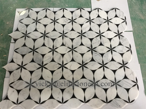 Azulejos <span class=keywords><strong>de</strong></span> Mosaico <span class=keywords><strong>de</strong></span> Mármol Blanco Natural, Diseño <span class=keywords><strong>de</strong></span> Piedra Natural, Statuario Venato Bianco, Bambú, Pulido, Acanalado, para Decoración del Hogar - Product Image 5