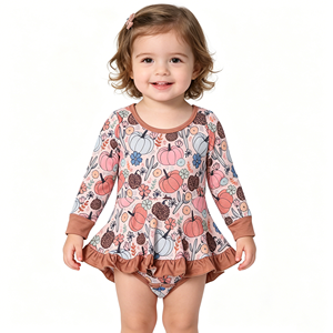 Ga-22 Baby Factory Personalización Peplum Leo para Niñas, Mono de Verano con Estampado, Detalle de Cuerda, Burbuja, Tirantes Ajustables con Hebilla y Dobladillo de Falda - Product Image 5