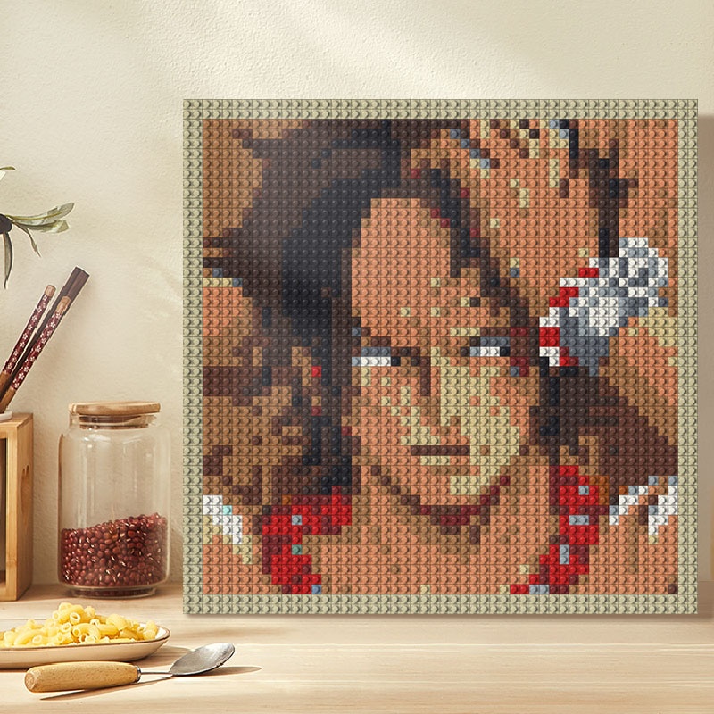 肖像画48x48ドットDIY 1x1レンガプラスチック教育ピクセルアート絵画