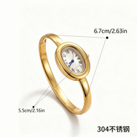 Nouvelle Tendance Montre Bracelet Ovale en Acier Inoxydable Style Européen Ancien, Petit Cadran, Montre Femme Avancée, Bracelet Rotatif