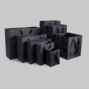 Bolsas de Papel Rígidas de Cartón para Compras, Ropa, Pasteles, Boutique, Regalos, con Asa de Cinta de Seda - Product Image 4