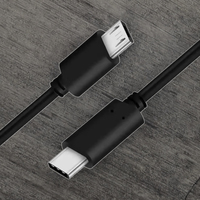 Type C-Micro V8 1m Adaptateur de câble de chargeur USB-C 3A Charge rapide Gaine en PVC Tresse Blindage USB3.0 Câble de transfert de données mâle-mâle