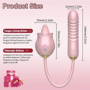 Stimulateur Clitoridien et Mamelonnaire, Appareil de Masturbation Féminine, Vibrateur Lèche-Langue Point G, Jouets Sexuels Rose avec Godemiché Pénétrant - Product Image 6